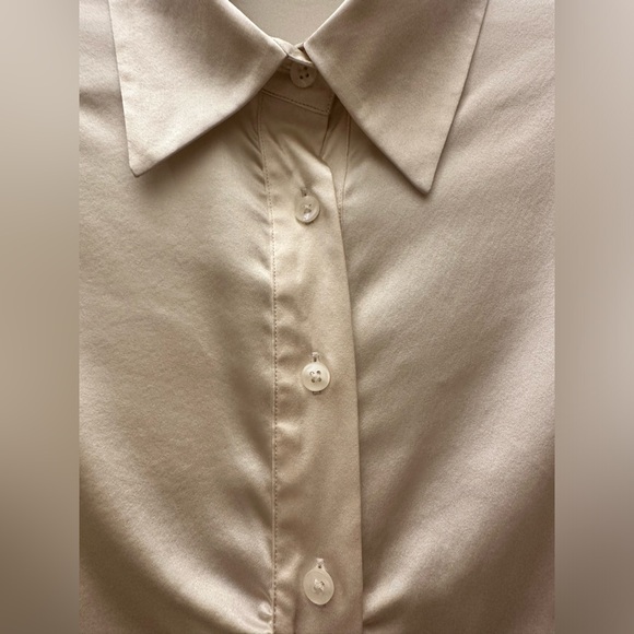 Thomas Pink Jermyn Street US 6 Beige Silk Ruched Blouse - Picture 4 of 10